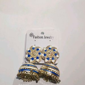 Blue Jhumki earring