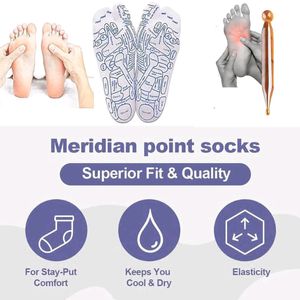 Reflexology Socks With Massage Tool New