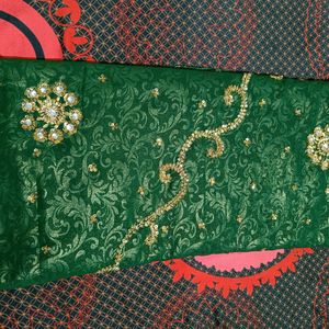 Dark Green Saree