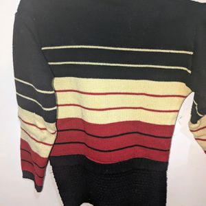 Strips Sweater For Girls