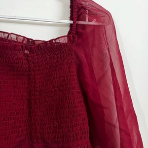 Nomad Crop Top- Maroon