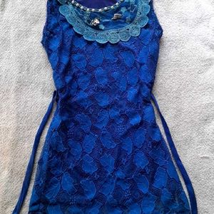 Royal Blue Netted Top