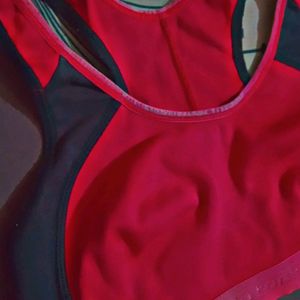 Women Sports Lightly Paded Bra (Red)