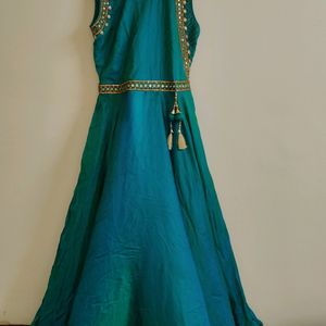 Peacock Green Colour Gown