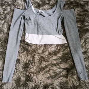 Grey Acubi Two Layered Detail Top