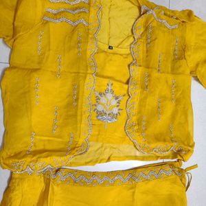 Yellow Handwork 3pec For Wedding