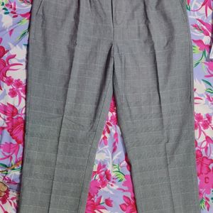 Grey Semi Formal Cotton Pants