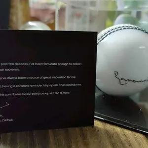 New Rahul Dravid Ball Signed In A Glass Frame