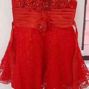 Party wear Red Frock for Kid Girls