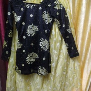 Side Cut Top With Full Sleeve,Skirt has Bukram...