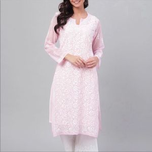 Pink Chikankari Kurta