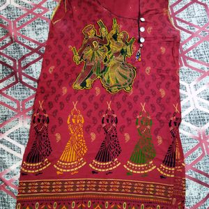 Beautiful Red Radha Krishna Kurta