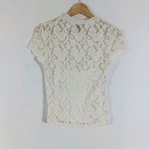 Cream Lace Casual Top (Women)