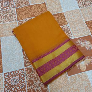 Mustard Women's Cotton Saree