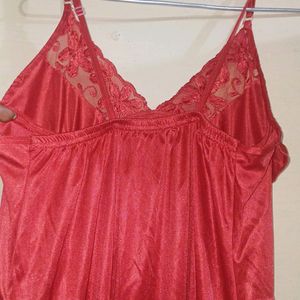 Flawless Satin Red Luxerious Nighty