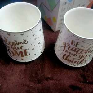 Beutiful Pair Of  Bharat Brand Mug For Multiple Uses Large Size New With Paking Not Used