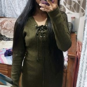 Bodycon Olive Green Dress