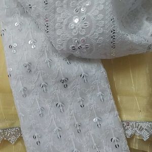 Pure Organza Saree With Pearls