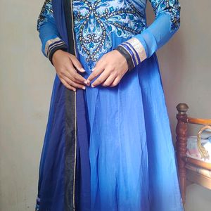 2 Anarkali suit combo (blue &red)