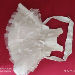 White Frill Lave Frock