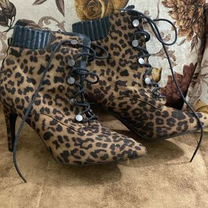 Leopard Print Heeled Boots