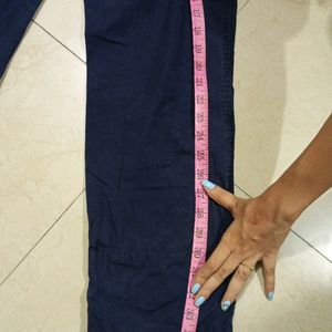 Blue Ilastic Waist Pent