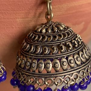 Gold Oxidised Jhumka