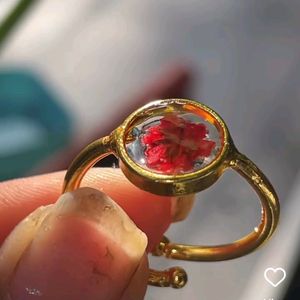 Resin Adjustable Flower Ring