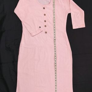 Pure Cotton Pink Kurti For Summers