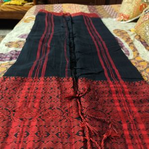 Black And Red Begumpuri Saree