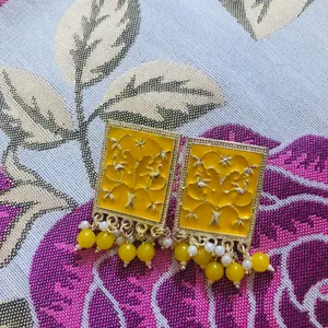 Yellow Ethnic Earrings