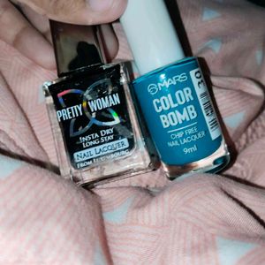 COMBO NAIL PAINTS Teal + Black Perfect Combination