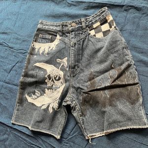 Hand painted Denim Shorts