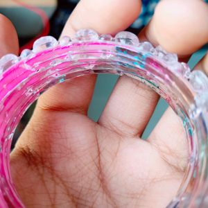 Pink / Rainbow Bangle Set For Girls