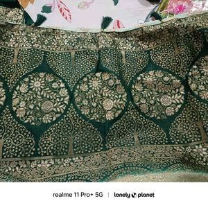 Wedding Wear Green And Pista  Waving Saree