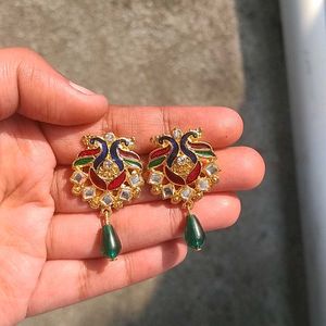 Maharashtrian Style Golden Earrings