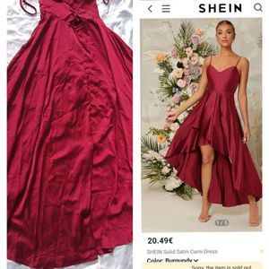 Brand New ( Shein) Red Satin  High Low Dress