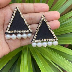 Black Fabric Earring