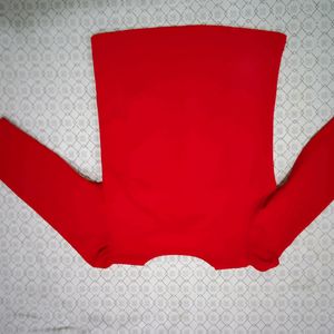 Red Front Zip Top