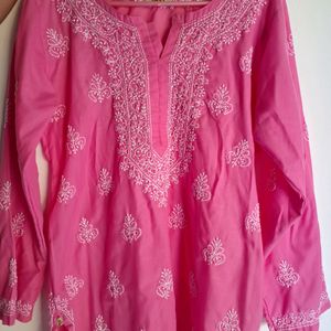 Pink Chikankari Kurti🌺