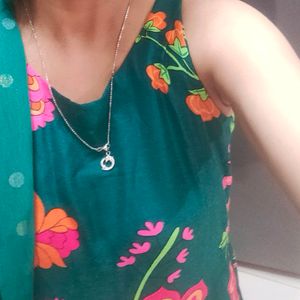 Green Flowers Print Kurta Set