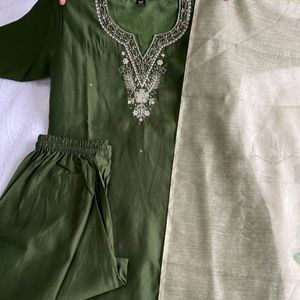 Premium Roman Silk Suit Set For Women