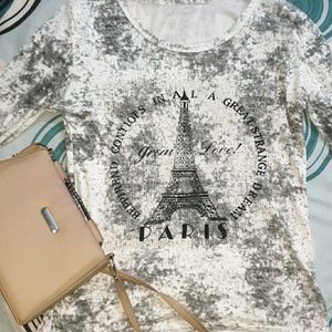 Grey Printed T Shirt(full Sleeves)