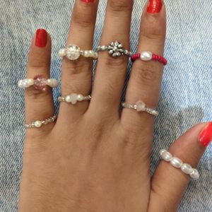 ♥️Handmade Pearly Rings ♥️