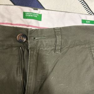 United Colors Of Benetton Olive Chinos