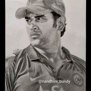 Dhoni Realistic Pencil Sketch