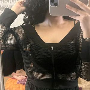 Brand New Mesh Crop Jecket For Women