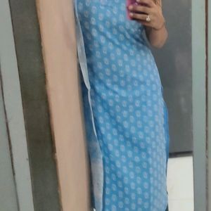 Sky Blue Kurta Set With Dupatta