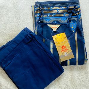 Navy Blue Amazing Kurta With Pant For Women