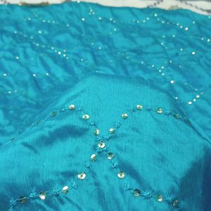 Women Embroidered Blue Dupatta